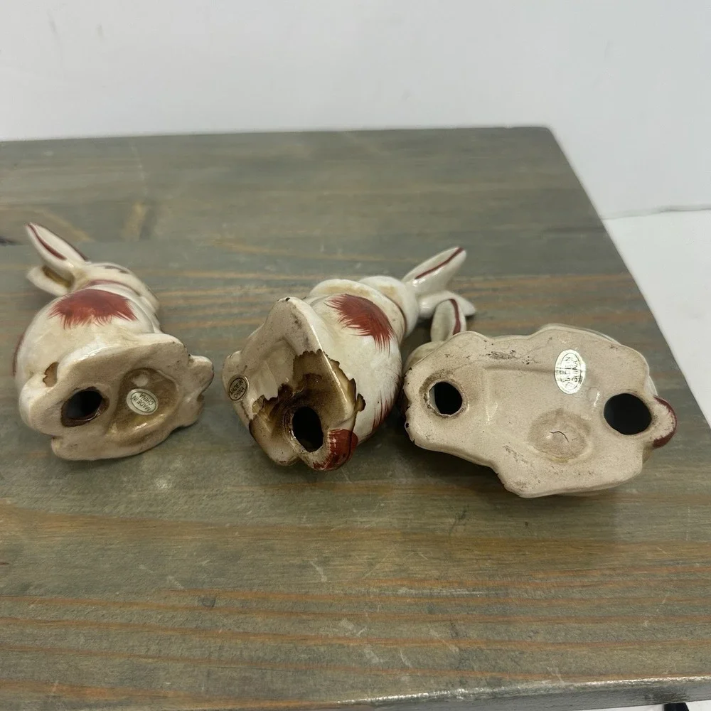 Lot Of 3 Staffordshire Style Bunny Rabbit Small Porcelain Figurine 3-4
